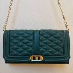 Rebecca Minkoff Quilted Leather Crossbody with Gold Chain